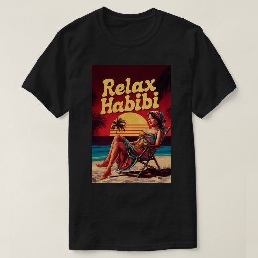 Relax Habibi Romantisch Grappig Arabisch Roots Yog T-shirt (Design voorkant)