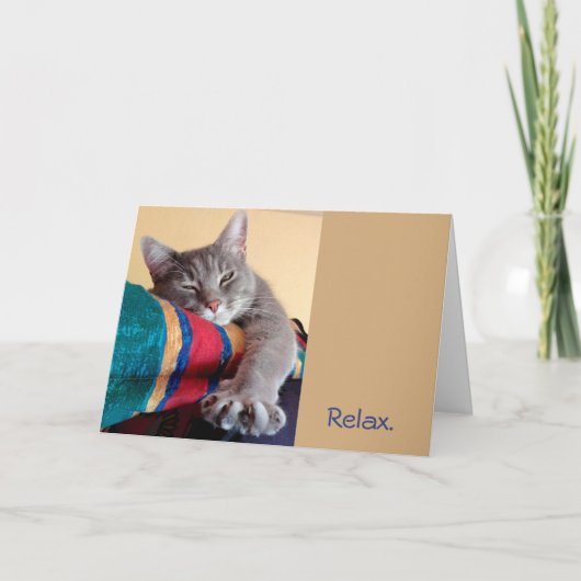 Relax... Het is een Cat Thema Afscheid Pensioen Ka Kaart (Voorkant)