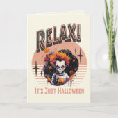 Relax, het is gewoon Halloween enge clown Feestdagen Kaart (Voorkant)
