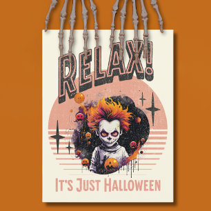 Relax, het is gewoon Halloween enge clown Feestdagenkaart