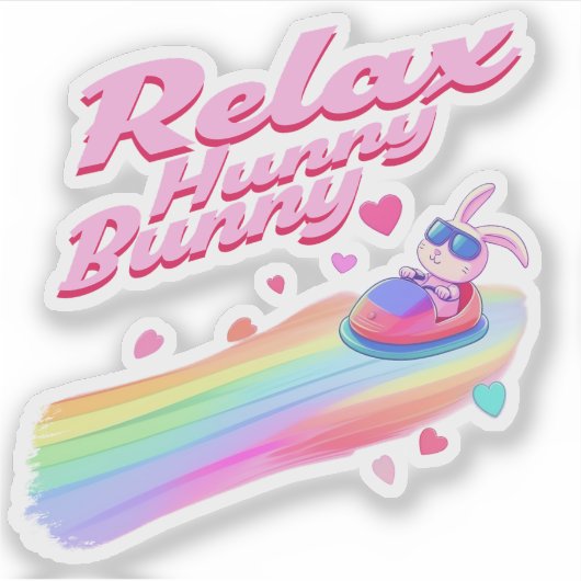 Relax Hunny Bunny Sticker (Voorkant)