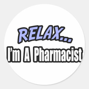 Relax, ik ben apotheker ronde sticker