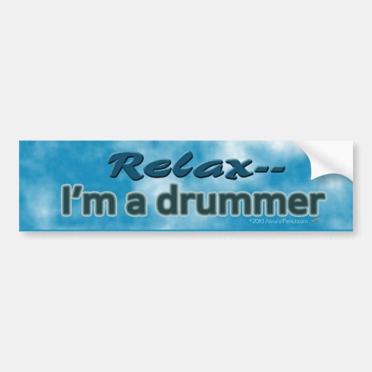 Relax, ik ben een Drummer Funny Bumpersticker (Voorkant)