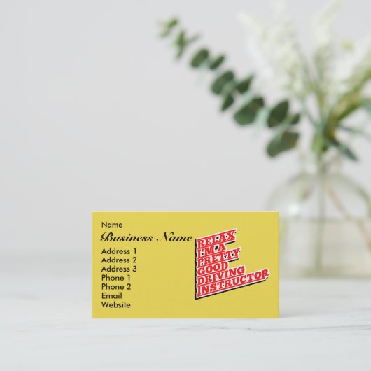 Relax Ik ben een goede rij-instructeur Visitekaartje (Staand voorkant)