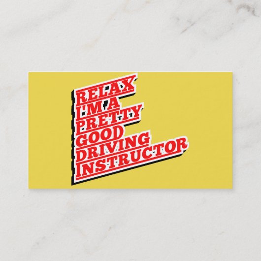 Relax Ik ben een goede rij-instructeur Visitekaartje (Achterkant)