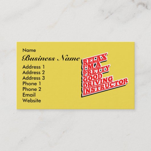 Relax Ik ben een goede rij-instructeur Visitekaartje (Voorkant)