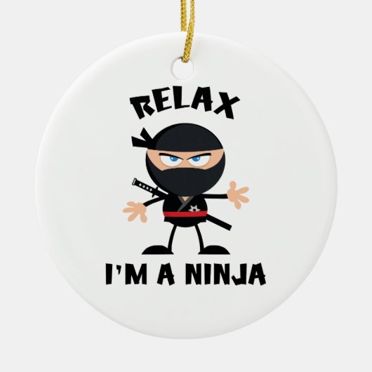 Relax, ik ben een Ninja Keramisch Ornament (Voorkant)