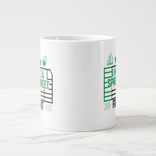 Relax, ik heb daar een spreadsheet voor, accountan grote koffiekop (Voorkant)