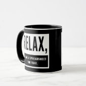 Relax, ik heb een spreadsheet voor die accountant mok (Voorkant links)