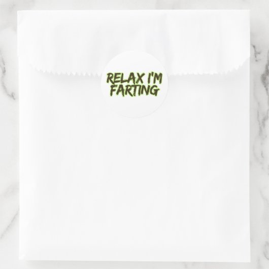 Relax I'm Farting Ronde Sticker (Tas)