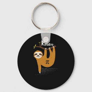 Relax It's Just Pi 3.14 Funny Sloth Pi Day Wiskund Sleutelhanger