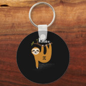 Relax It's Just Pi 3.14 Funny Sloth Pi Day Wiskund Sleutelhanger (Voorkant)