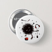 Relax Lazy Monster Cute Funny Ronde Button 5,7 Cm (Voorkant /achterkant)