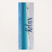 "Relax" liefdevol verzachtend blauw strand Yogamat (Voorkant)