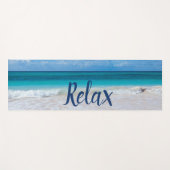 "Relax" liefdevol verzachtend blauw strand Yogamat (Voorkant (horizontaal))
