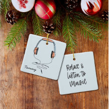 Relax & Listen to The Music DJ Headphones Ornament