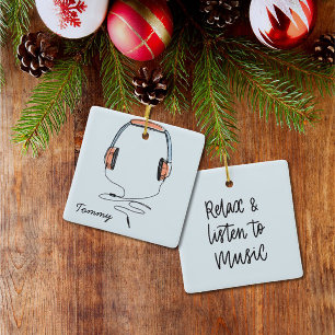Relax & Listen to The Music DJ Headphones Ornament
