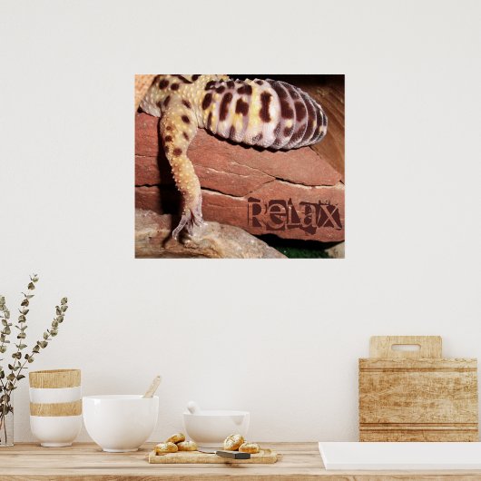 "Relax" Lounging Lizard Leopard Gecko Poster (Keuken)