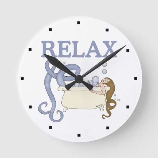 Relax Mermaid Ronde Klok (Voorkant)