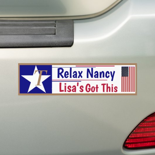 Relax Nancy Lisa heeft dit. Bumpersticker (Op auto)