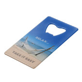 Relax - Neem de Easy Stainless Steel Bottle Opener Creditkaart Flessenopener (Voorkant Gekanteld)