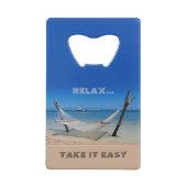 Relax - Neem de Easy Stainless Steel Bottle Opener Creditkaart Flessenopener (Achterkant)