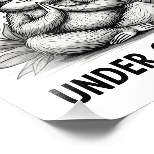 Relax Niets is onder controle Grappige Luiaard Yog Foto Afdruk (Hoek)