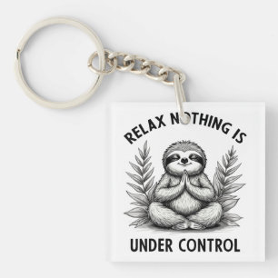 Relax Niets is onder controle Grappige Luiaard Yog Sleutelhanger