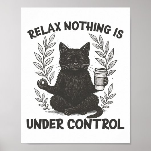 Relax Niets Is Onder Controle Grappige Sarcastisch Poster (Voorkant)