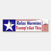 Relax Normies Trump heeft dit! Bumpersticker (Voorkant)