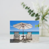 Relax op het strand briefkaart (Staand voorkant)