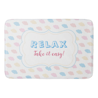 Relax Pastel Color Clouds Pink Blue Yellow Modern Badmat