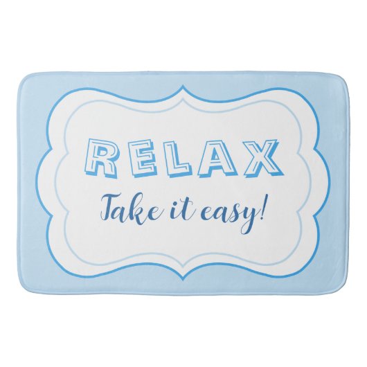 Relax Pastel Kleur Blauw Modern Minimalistisch Badmat (Voorkant)