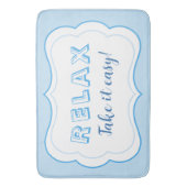 Relax Pastel Kleur Blauw Modern Minimalistisch Badmat (Voorkant Verticaal)
