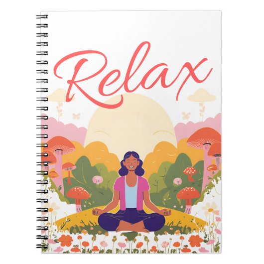 Relax Peace Calm Mushroom Blank Notitieboek (Voorkant)