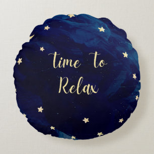Relax Quote - Sterrennacht Sky Inspiration Rond Kussen
