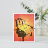 Relax Red Oranje Adirondack-stoel Zomerbus Briefkaart (Staand voorkant)