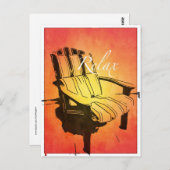 Relax Red Oranje Adirondack-stoel Zomerbus Briefkaart (Voorkant / Achterkant)