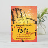 Relax Red Oranje Adirondack-stoel Zomerbus Kaart (Staand voorkant)