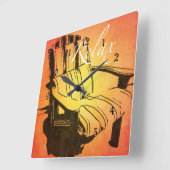 Relax Red Oranje Adirondack-stoel Zomerbus Vierkante Klok (Hoek)