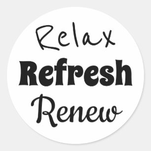 Relax Refresh Vernieuwen voor bad Soaks Ronde Sticker