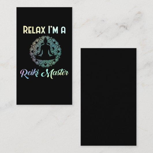 Relax Reiki Master Therapist Chakra Therapie Visitekaartje (Voorkant / Achterkant)
