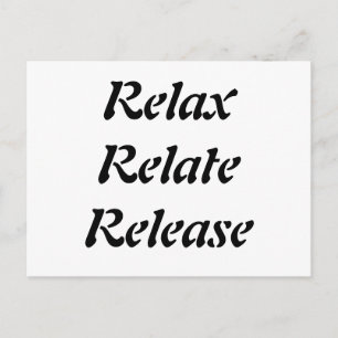 Relax, Relate, Release, Briefkaart