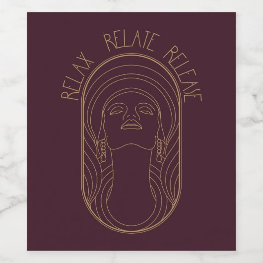 Relax Relax Relax Release Maroon Wijn Etiket (Enkel label)
