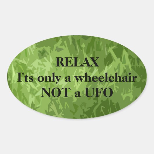 Relax, rolstoel ovale sticker (Voorkant)
