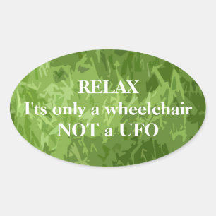 Relax, rolstoel ovale sticker