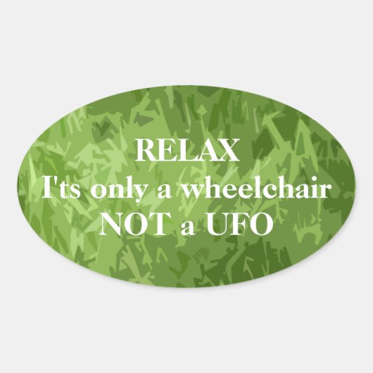 Relax, rolstoel ovale sticker (Voorkant)