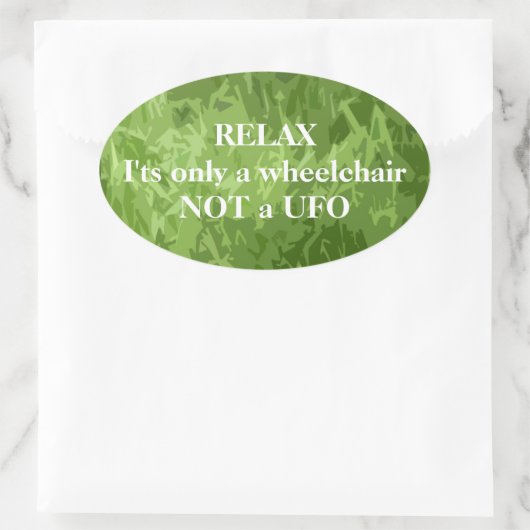 Relax, rolstoel ovale sticker (Tas)