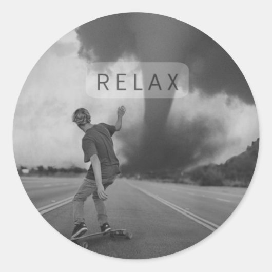 Relax Ronde Sticker (Voorkant)