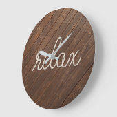 RELAX Rope-tekst op Teak Wood Grote Klok (Hoek)